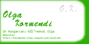 olga kormendi business card